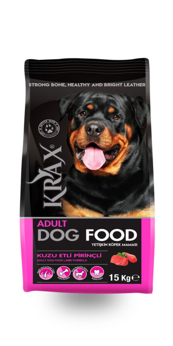 Krax Yetişkin Köpekler İçin Kuzu Etli ve Pirinçli Kuru Mama